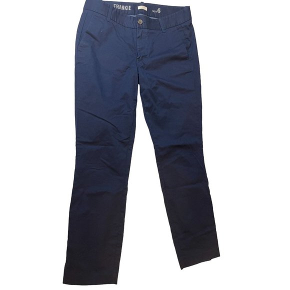 J. Crew Womens Chino Pants Frankie Stretch Slim Fit Mid Rise Navy Blue Size 6 - Picture 4 of 14
